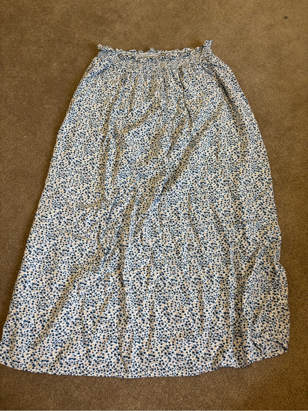 Old Navy Blue and White Floral Maxi Skirt